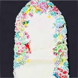 Floral Embroidered Table Runner